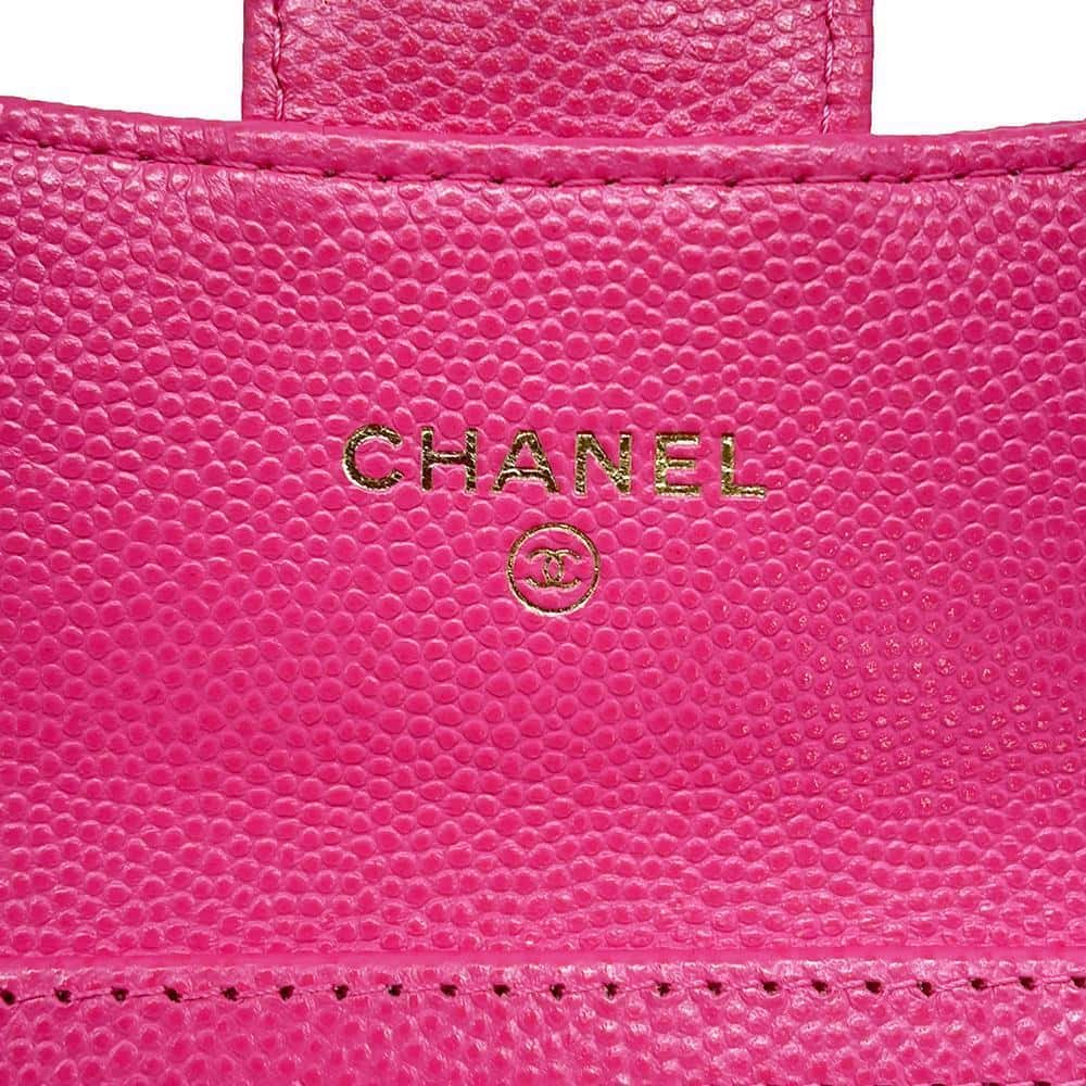 CHANEL Matelasse Classic Chain Wallet Pink AP0238 Caviar Leather