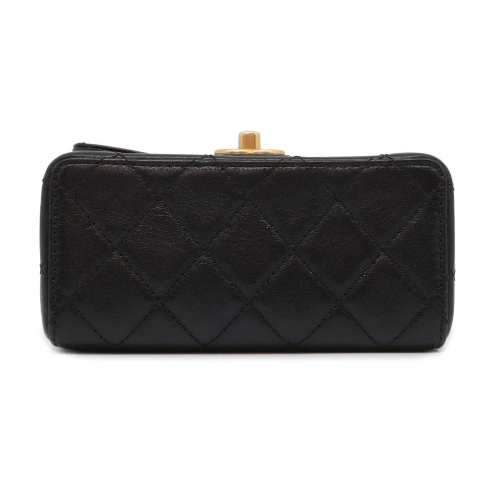 CHANEL Mini Matelasse ChainShoulder Bag Black AS3648 Calf Leather Size Mini