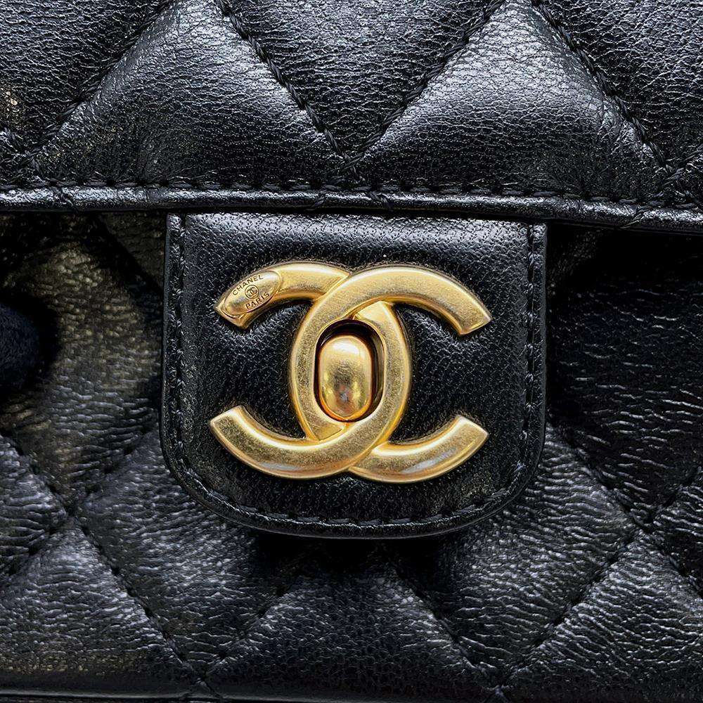 CHANEL Mini Matelasse ChainShoulder Bag Black AS3648 Calf Leather Size Mini