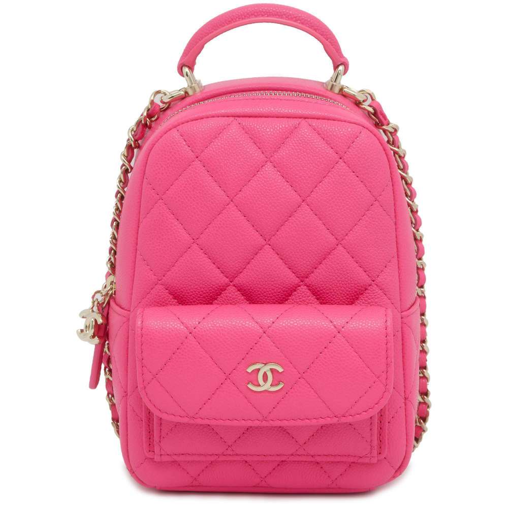 CHANEL Matelasse Mini Backpack Pink AP3753 Caviar Leather