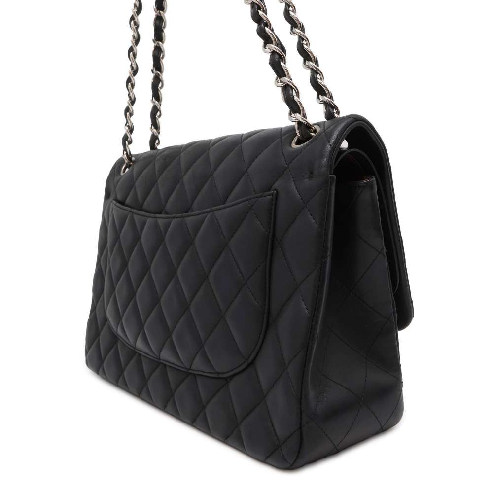 CHANEL Matelasse W Flap W Chain Shoulder Black A58600 Lambskin Size 30