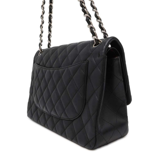 CHANEL Matelasse W Flap W Chain Shoulder Black A58600 Lambskin Size 30