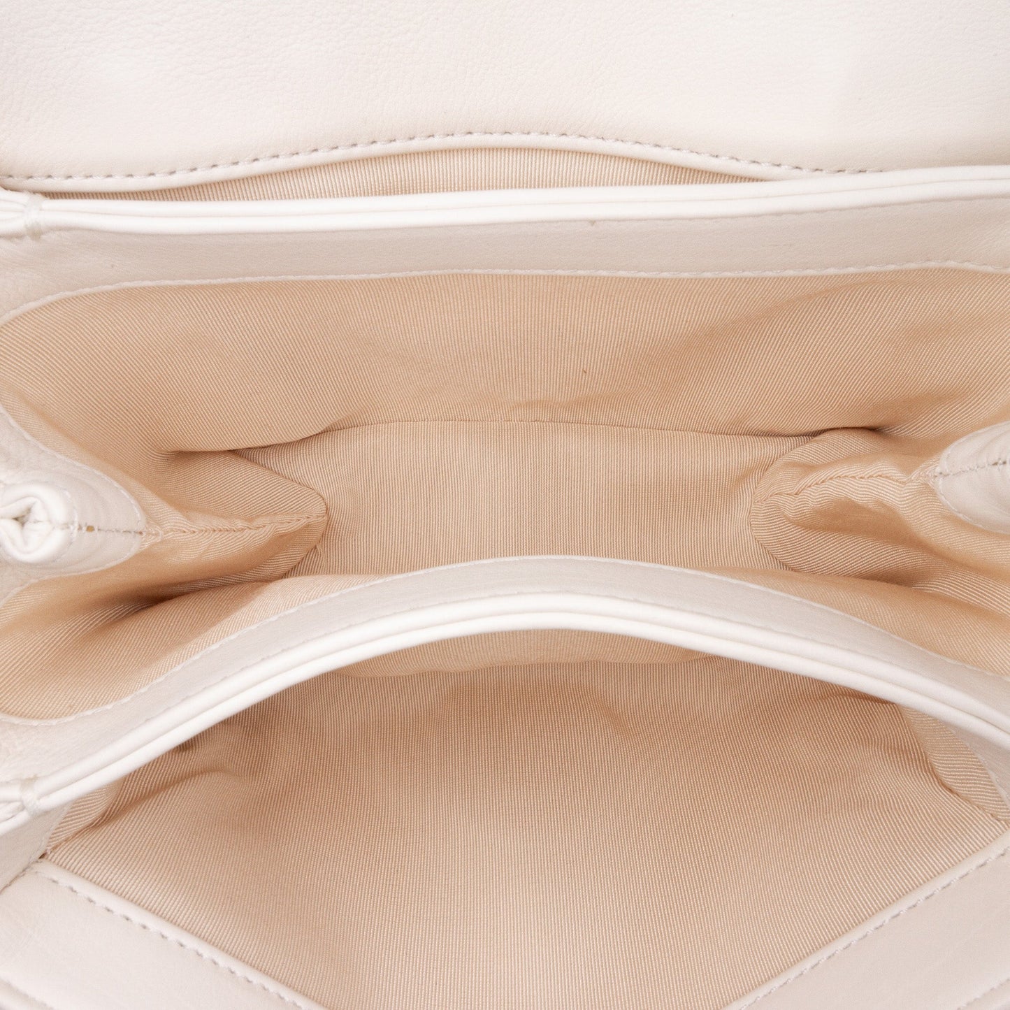 White Chanel Quilted Calfskin Pearl CC Accordion Flap Crossbody Bag