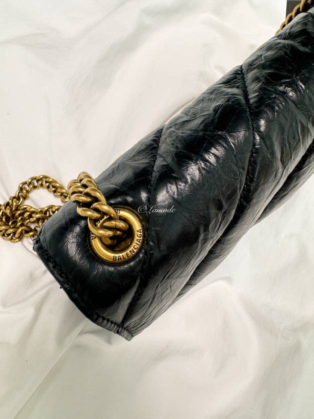 Luxury Balenciaga  Crush XS Chain Quilted Shoulder Bag Black