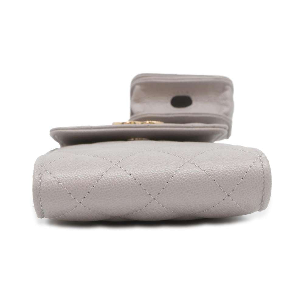 CHANEL Matelasse Smartphone & Airpods PROCase ChainShoulder Gray AP2970 Caviar Leather