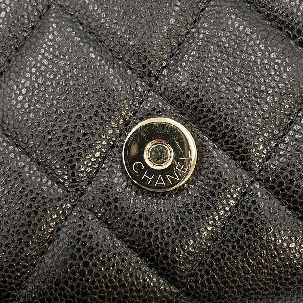 CHANEL Chain Wallet CC Logo Matelasse Phone Case Caviar Leather Black AP3876 Caviar Leather