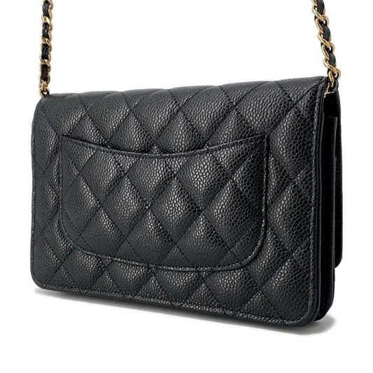 CHANEL Chain Wallet Classic Black AP0250 Caviar Leather