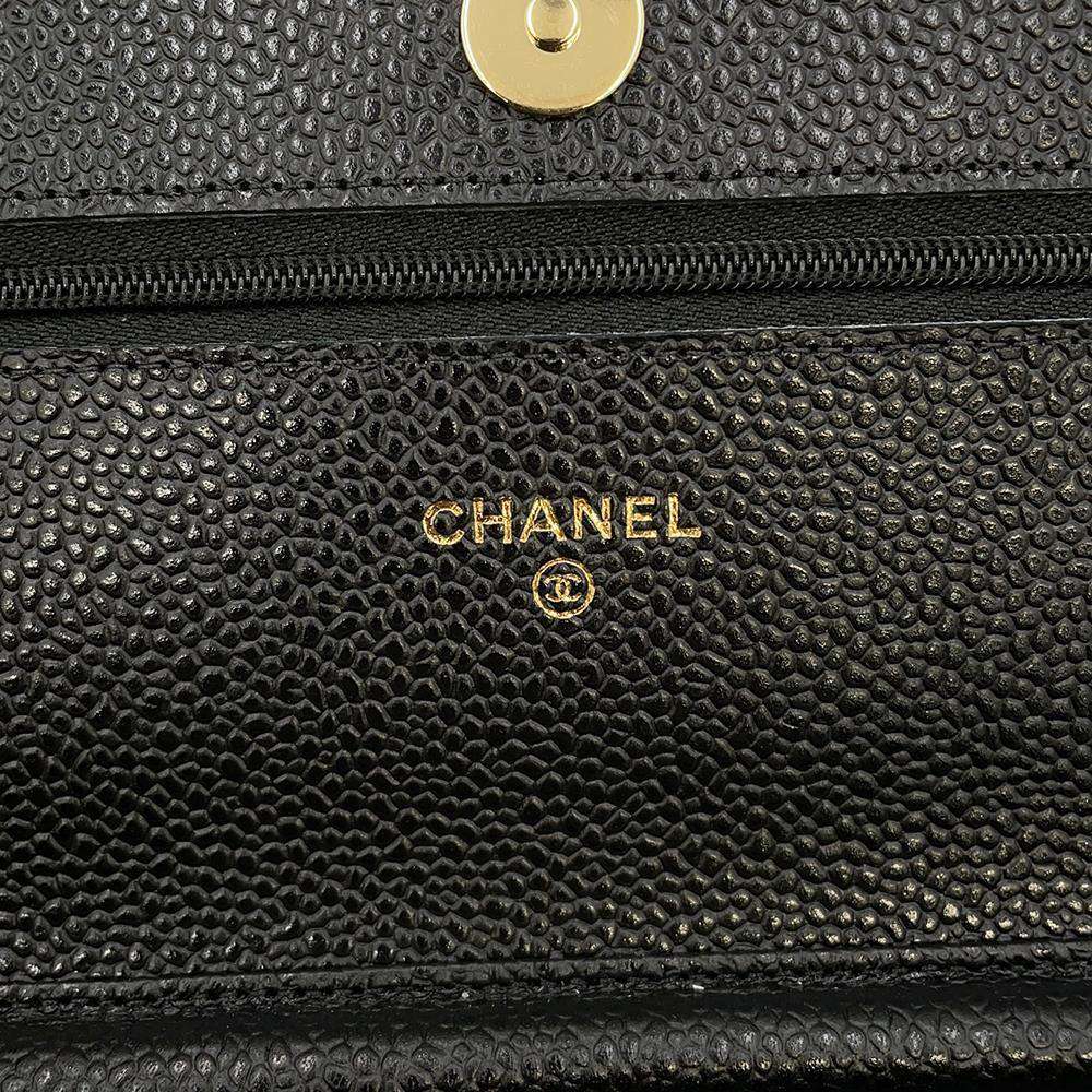 CHANEL Chain Wallet Classic Black AP0250 Caviar Leather