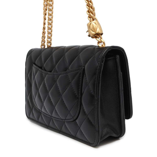 CHANEL Matelasse Chain wallet Black Lambskin