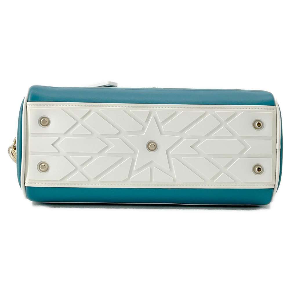 Dior Dior Vibe 2way Handbag White/Turquise Blue M6209OOBR Leather
