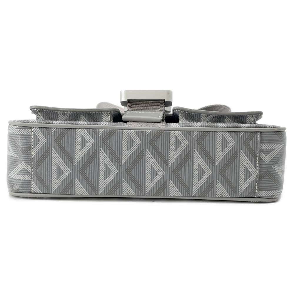 Dior CDDiamond Hit the Road Shoulder Bag Gray 1ESME157CDP Leather PVC Coated Canvas