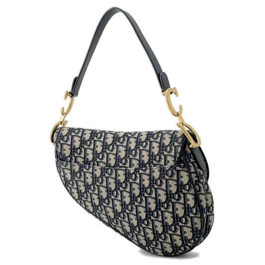 Dior Oblique Saddlebag Navy M0446CTZQ Canvas Leather