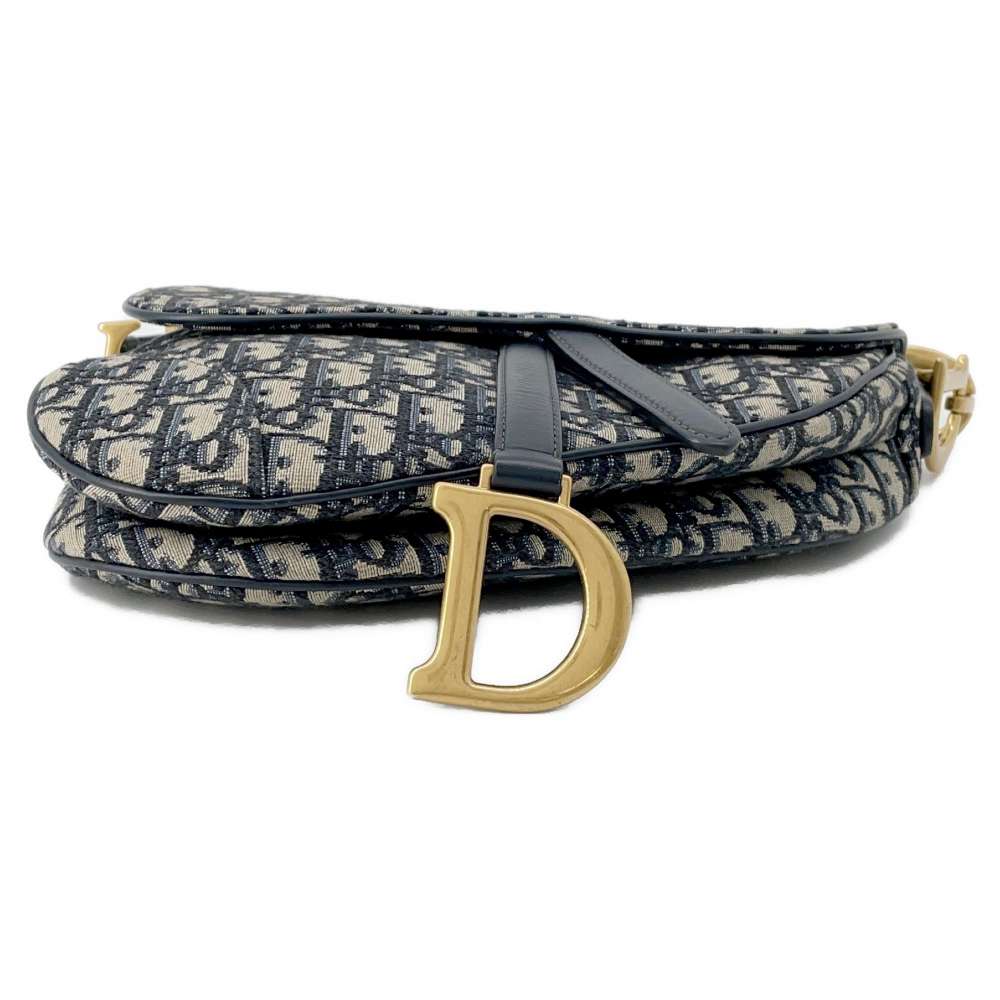 Dior Oblique Saddlebag Navy M0446CTZQ Canvas Leather