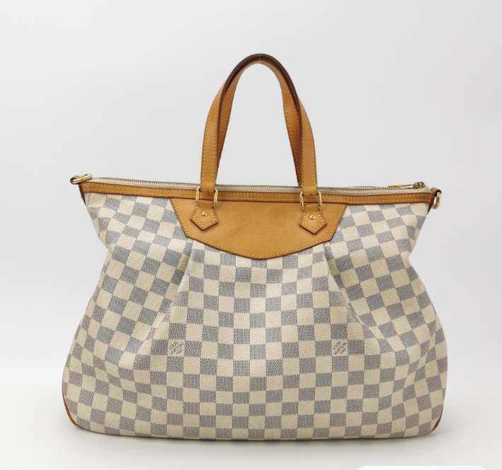 Preloved Louis Vuitton (LV) Siracusa Bag white 42cm 250306781093365