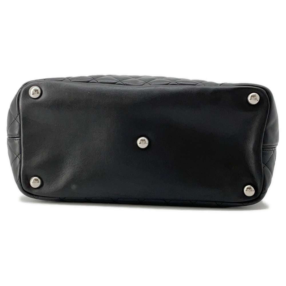CHANEL Cambon line Tote Bag Black A25169 Leather Size Large