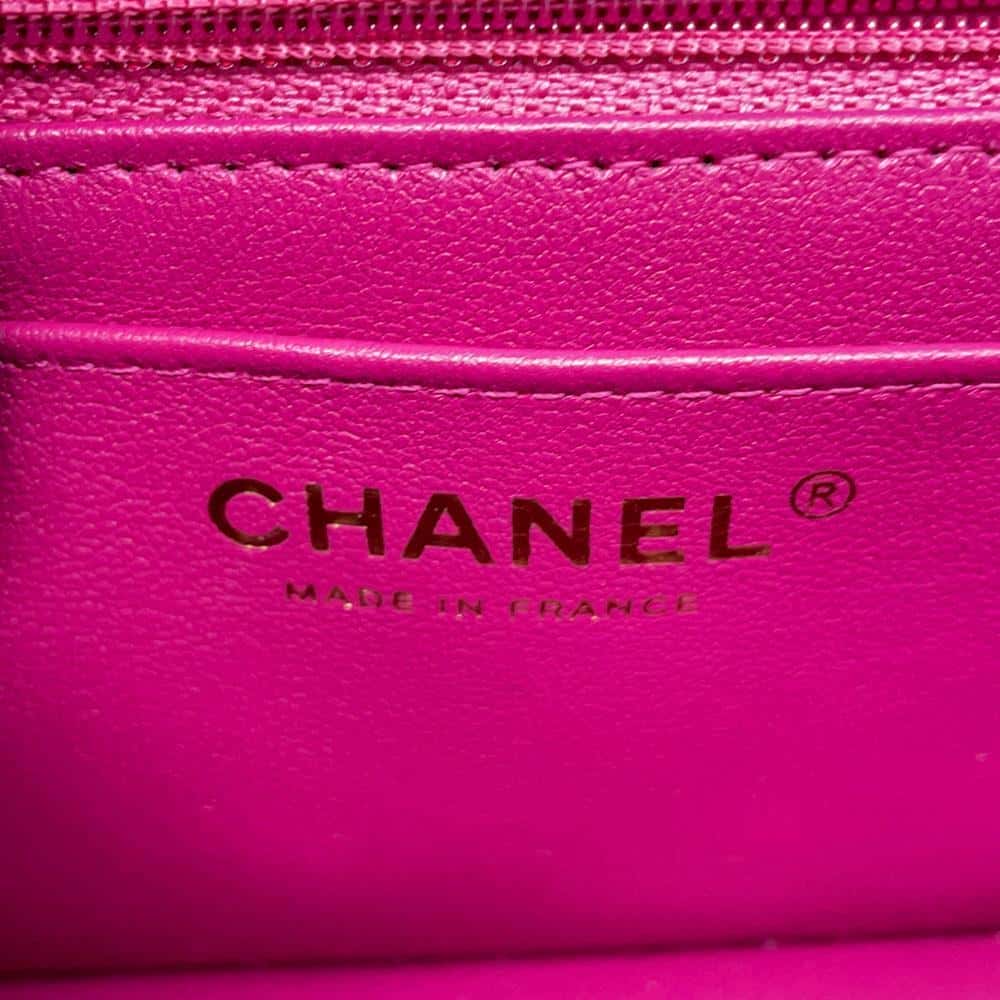 CHANEL Mini Classic Shoulder Bag Pink/Fuchsia/Navy Blue/Black A69900 Wool  Cotton Mix Fiber Size 20