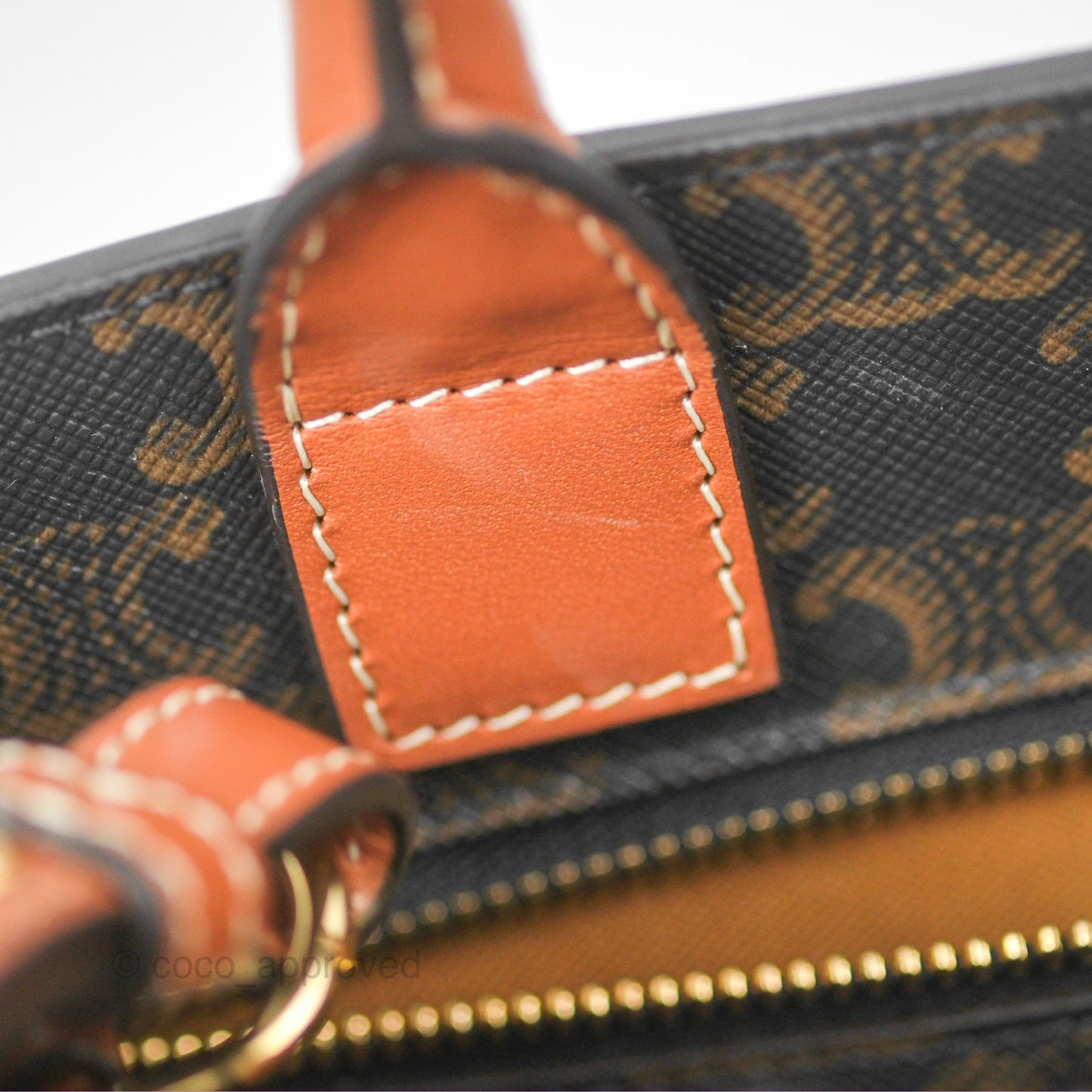 Celine Small Vertical Cabas Tote Triomphe Canvas Tan