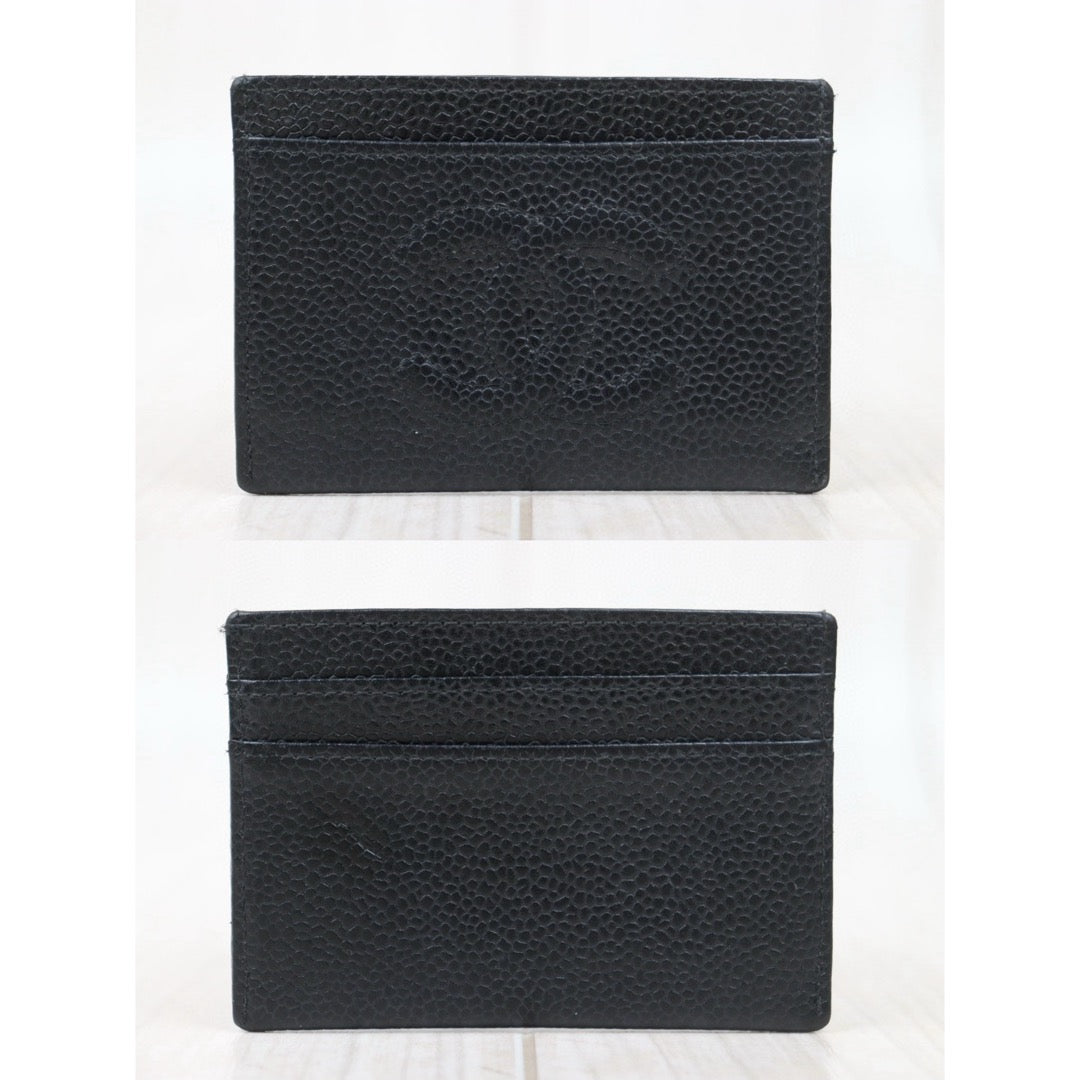 Very Good ( Rank A)｜CHANEL Caviar Skin  Card Holder Black Made In 1997-1999Year｜VT25030123