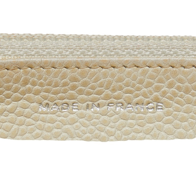 Chanel Matrasse 2.55 Single Flap Long Wallet Chain Wallet White Caviar S  CHANEL