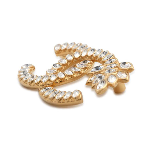 CHANEL CC Logo Brooch Gold Gold Plated