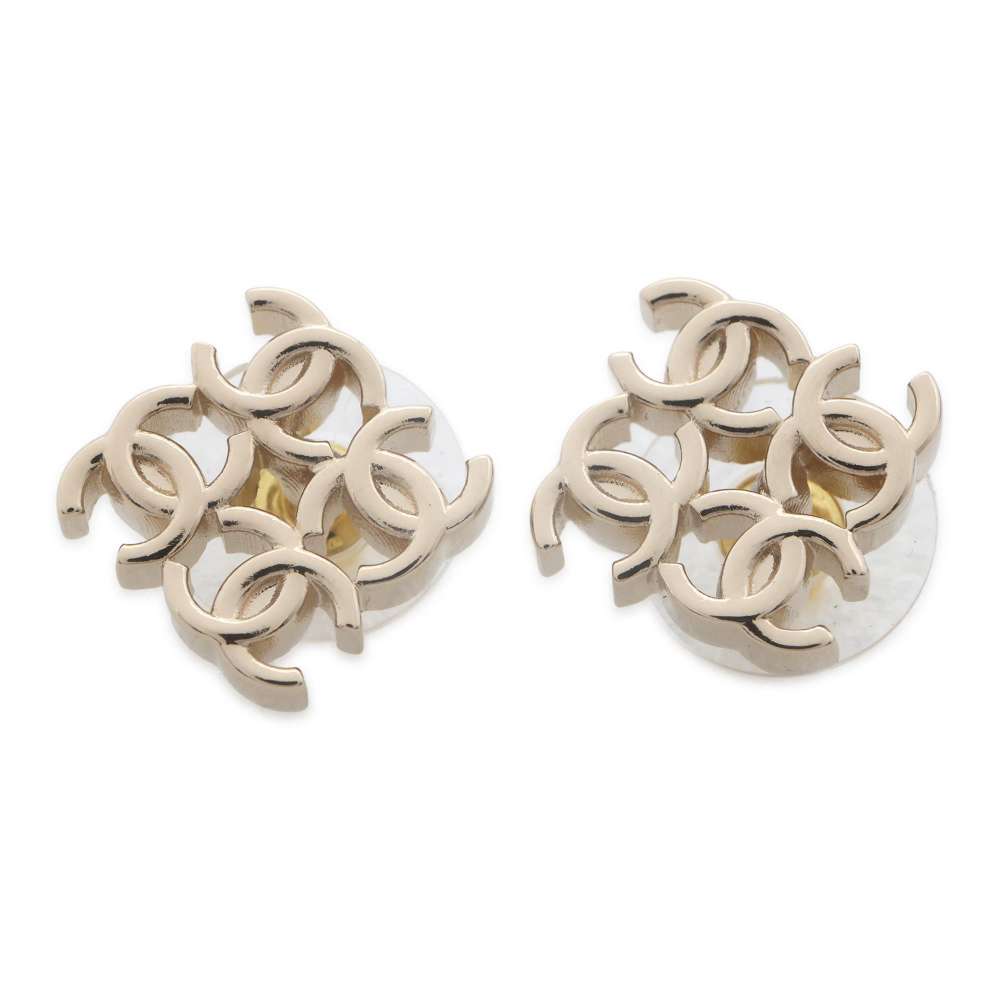 CHANEL CC Logo Earrings Gold ABE270 Metal