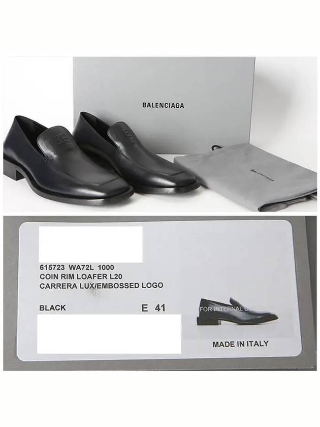 Luxury Balenciaga  BB Logo Square Toe Loafers Black