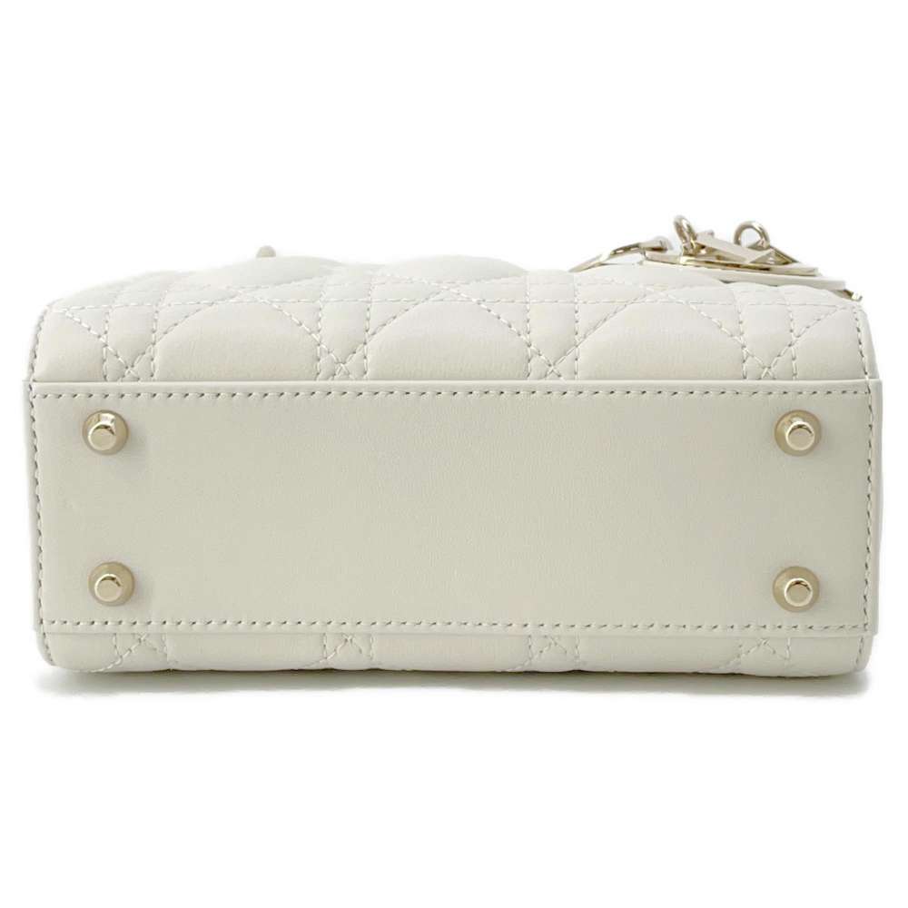 Dior Lady Dior Cannage 2WAY Handbag latté M0505ONGE Lambskin Size Mini