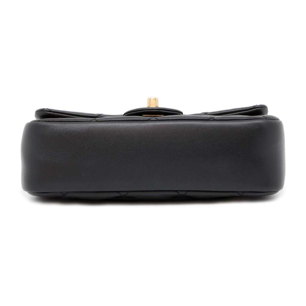 CHANEL Mini Matelasse Heart ChainShoulder Bag Black AS3457 Lambskin Size 20