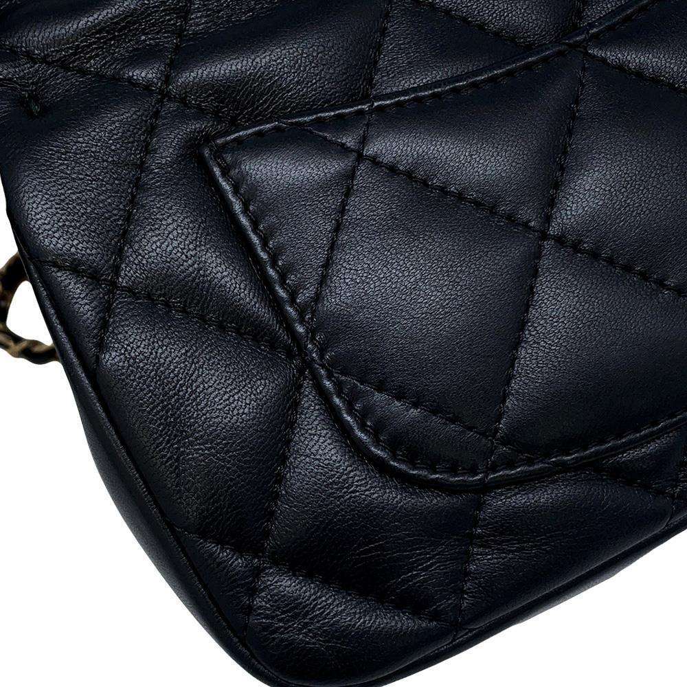 CHANEL Mini Matelasse Heart ChainShoulder Bag Black AS3457 Lambskin Size 20
