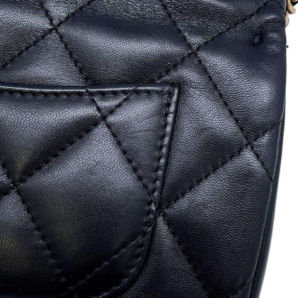 CHANEL Mini Matelasse Heart ChainShoulder Bag Black AS3457 Lambskin Size 20