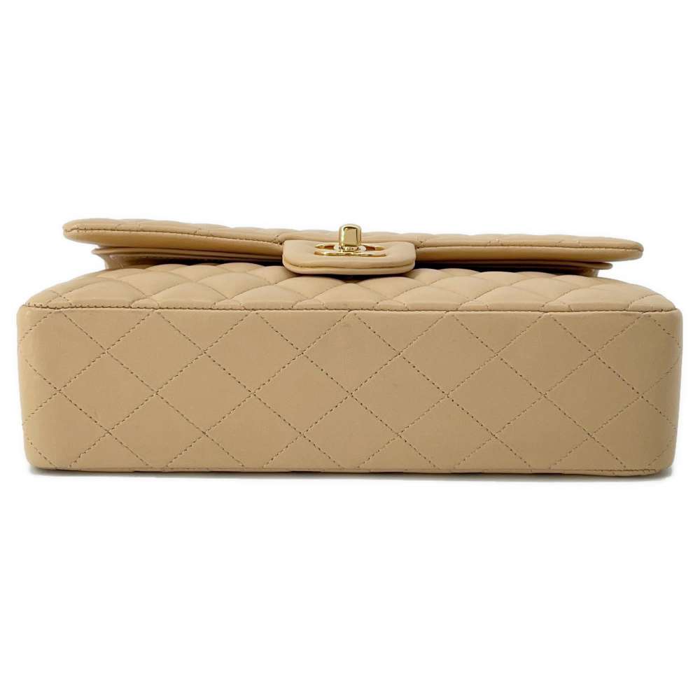 CHANEL Matelasse W flap ChainShoulder Beige A01112 Lambskin Size 25
