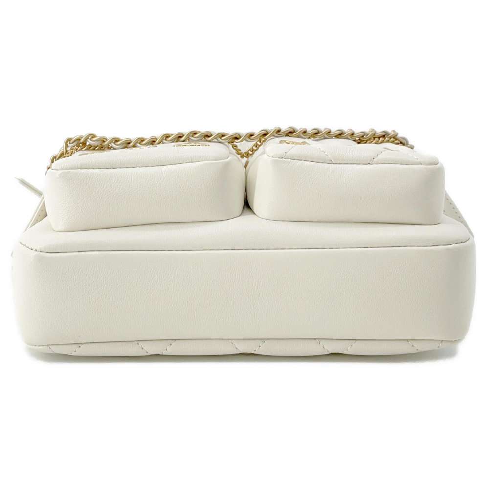 CHANEL Small Camera Bag White AS2923 Leather