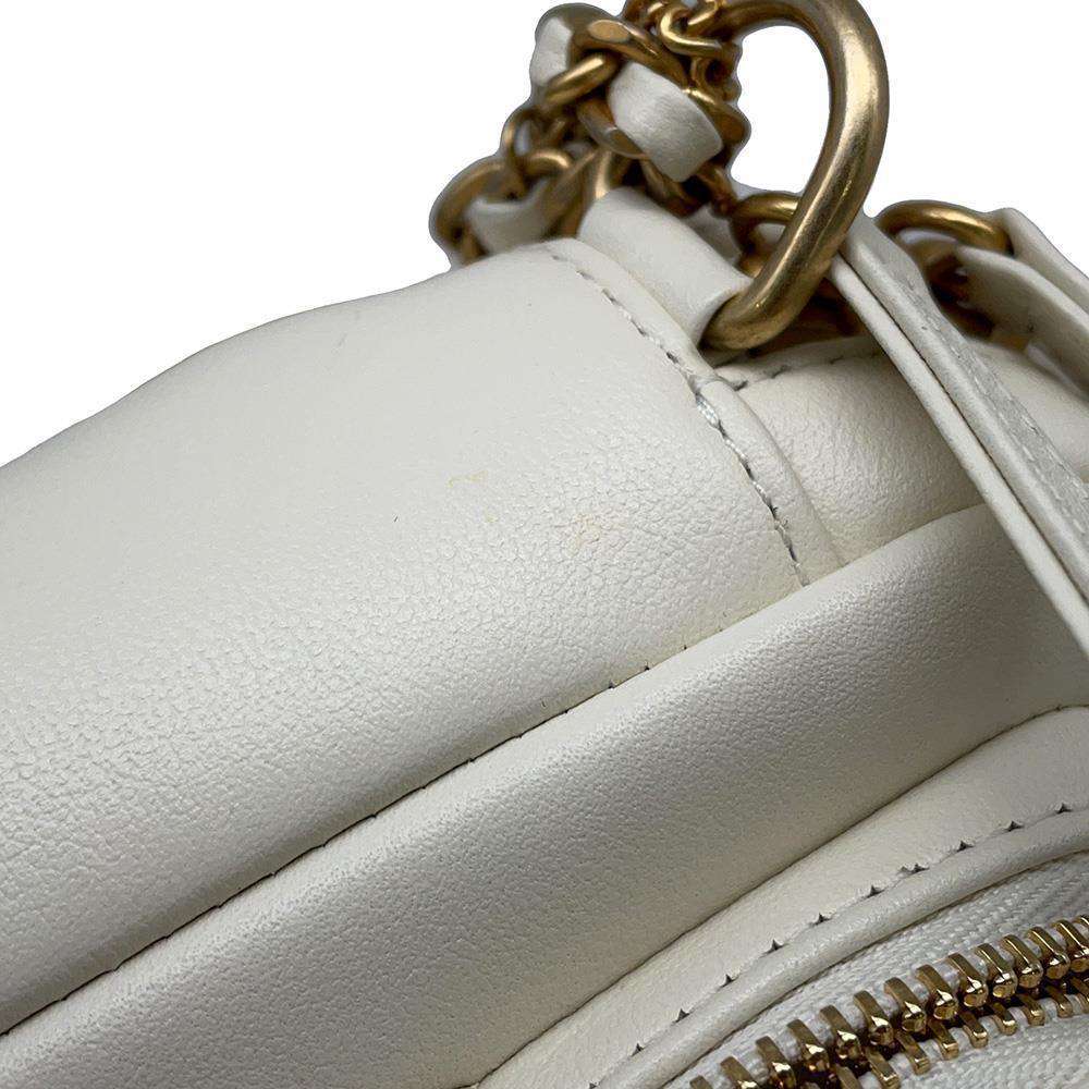 CHANEL Small Camera Bag White AS2923 Leather