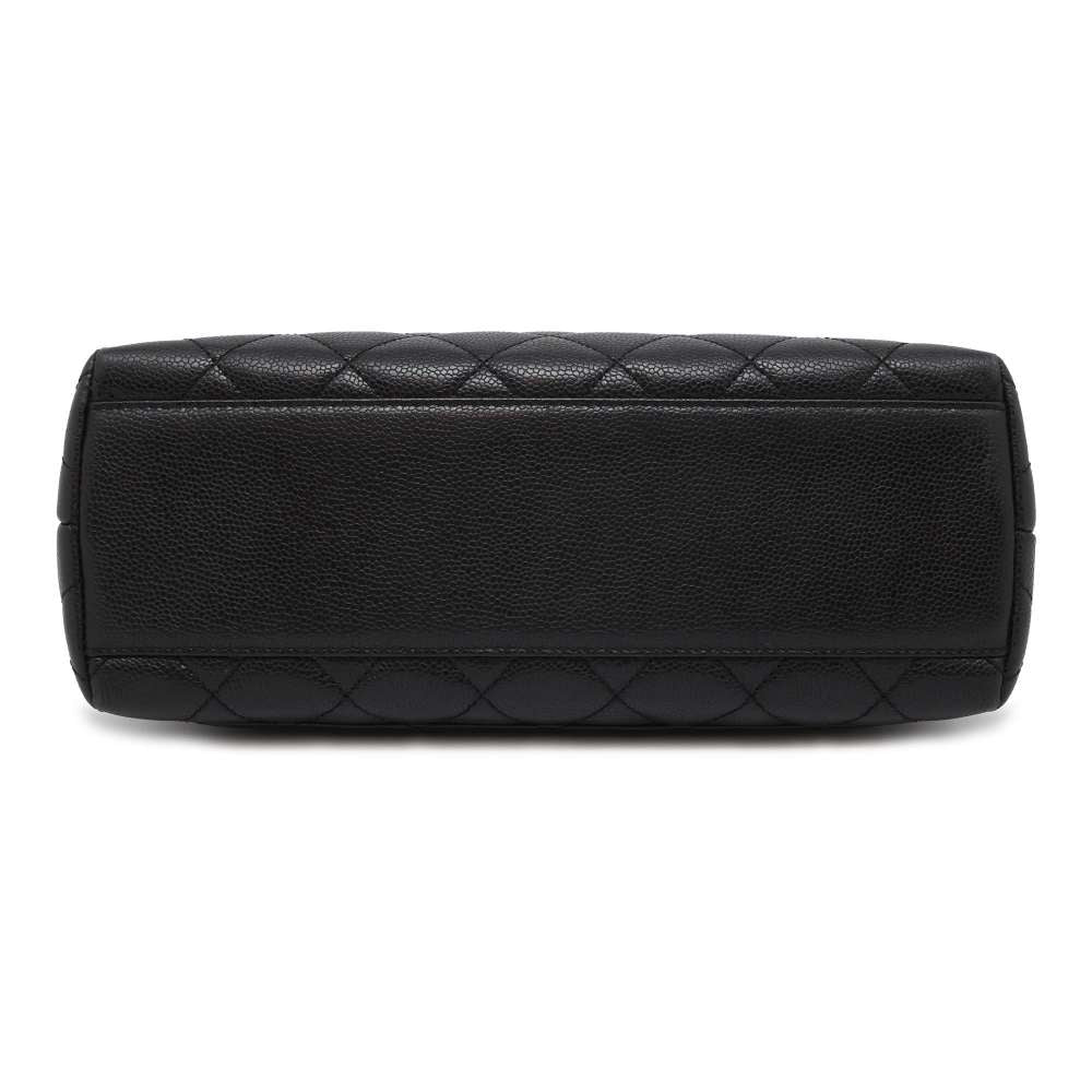 CHANEL Matelasse top handle bag Black A12397 Caviar Leather