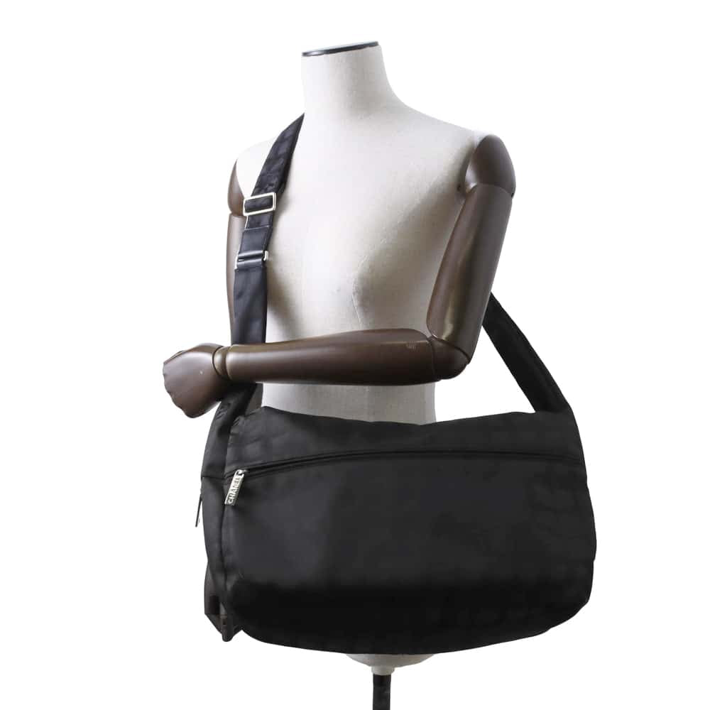 CHANEL New Travel Line Messenger Bag Black A29348 Nylon Leather