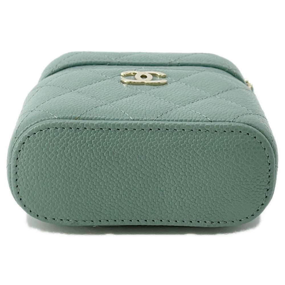 CHANEL Small Vanity Shoulder Bag Green AP2503 Caviar Leather