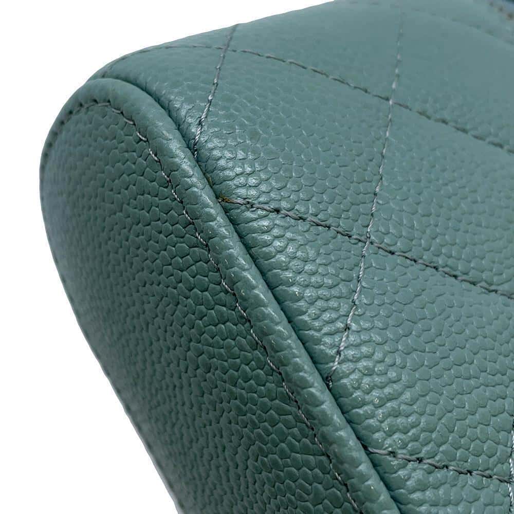 CHANEL Small Vanity Shoulder Bag Green AP2503 Caviar Leather