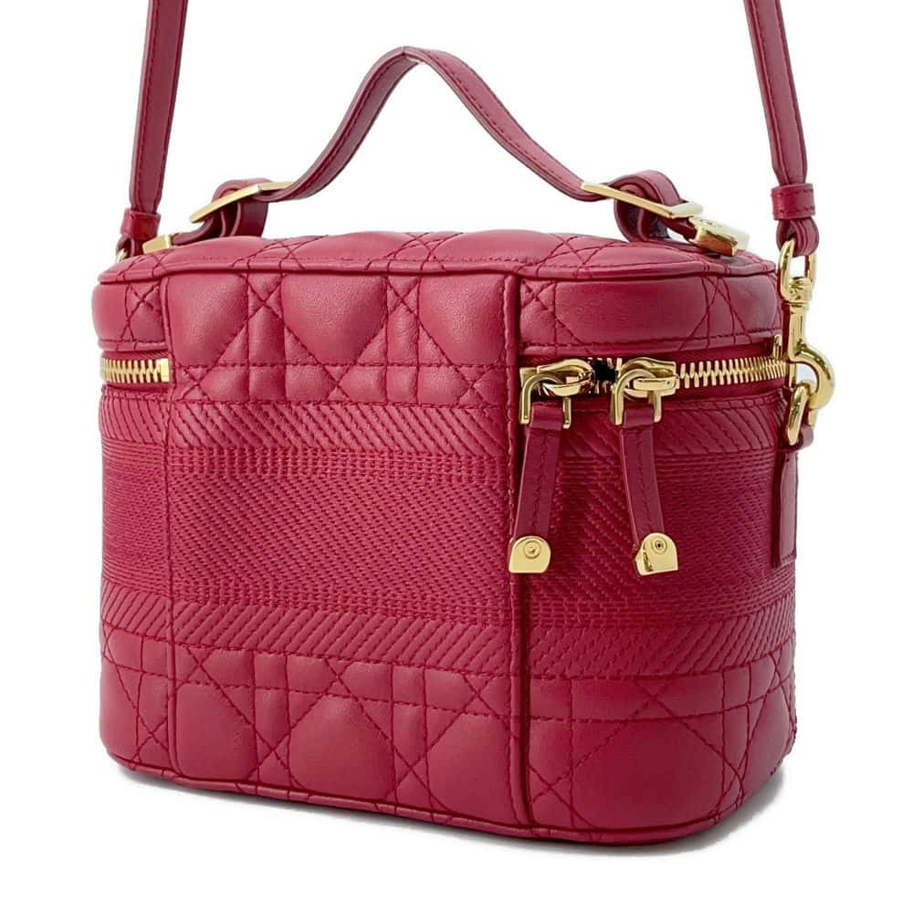 Dior Vanity bag Red S5488UNTR Lambskin Size Small