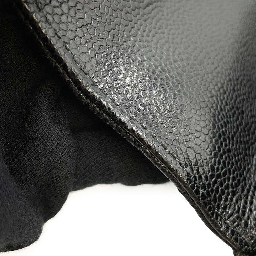 CHANEL Matelasse Top Handle Handbag Black A12397 Caviar Leather