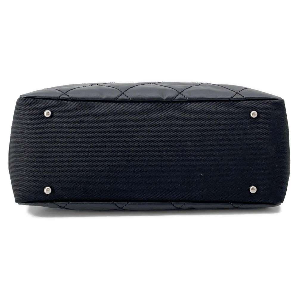 CHANEL Paris-Biarritz Tote Bag Black A34209 Leather Canvas Size MM