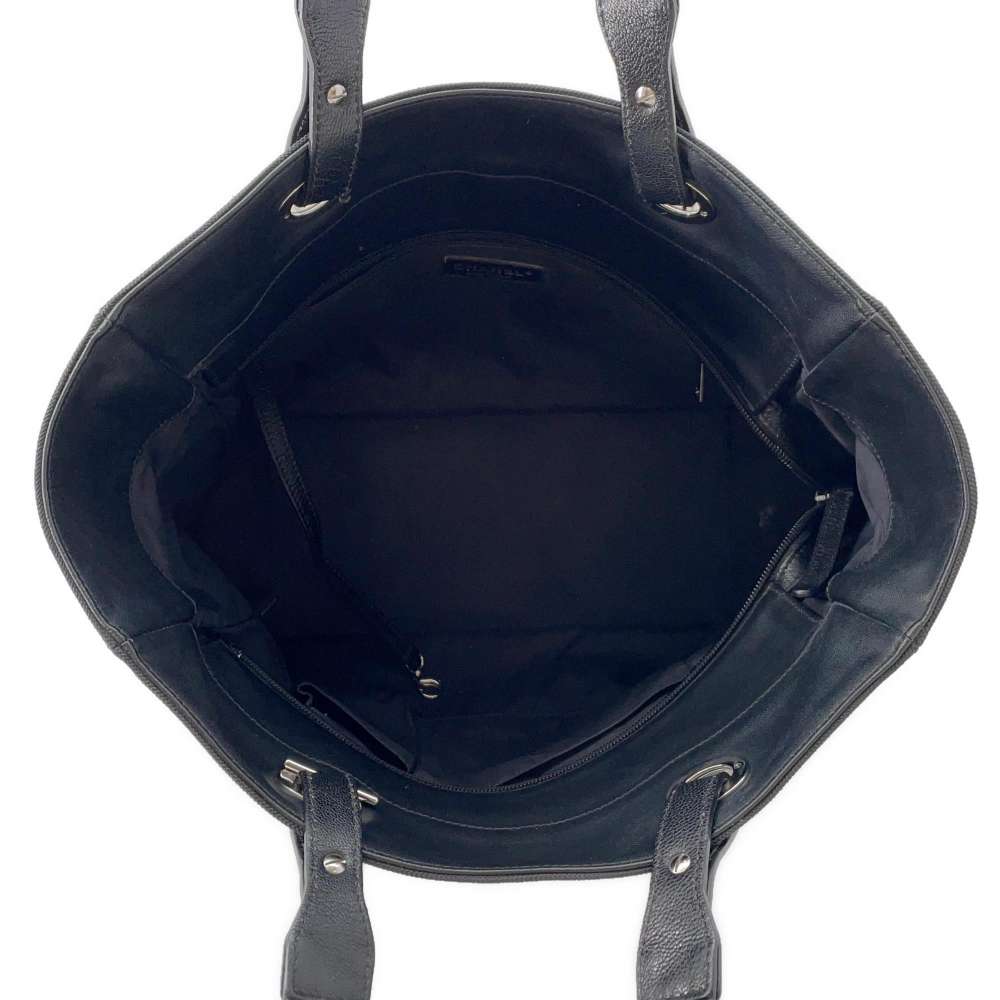 CHANEL Paris-Biarritz Tote Bag Black A34209 Leather Canvas Size MM
