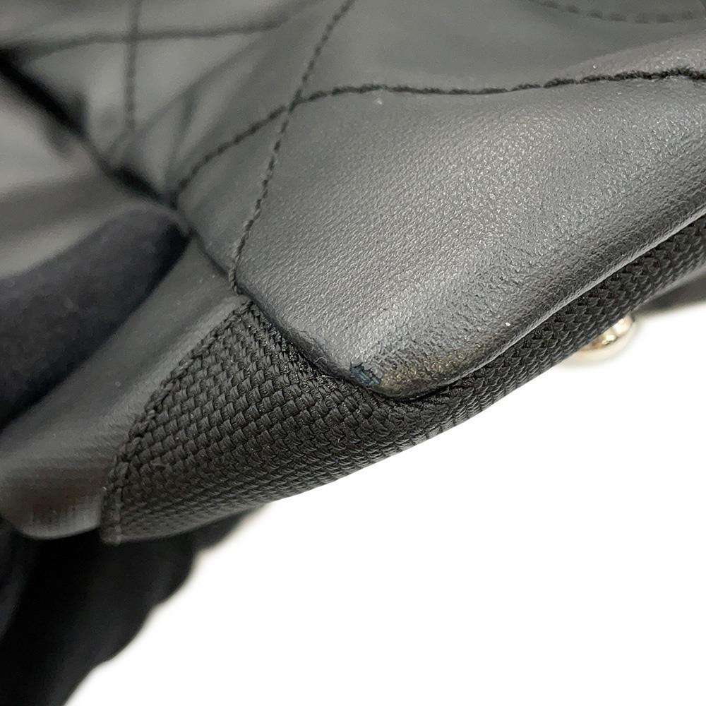 CHANEL Paris-Biarritz Tote Bag Black A34209 Leather Canvas Size MM