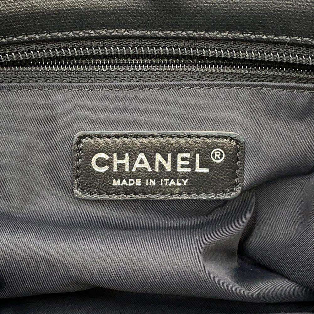 CHANEL Paris-Biarritz Tote Bag Black A34209 Leather Canvas Size MM