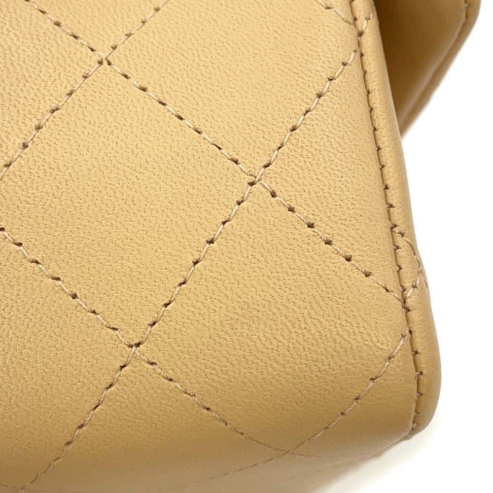 CHANEL Mini Matelasse ChainShoulder Bag Beige A69900 Lambskin