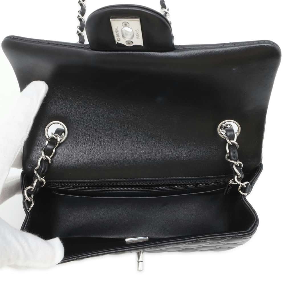 CHANEL Mini Matelasse ChainShoulder Bag Black A69900 Lambskin Size Mini
