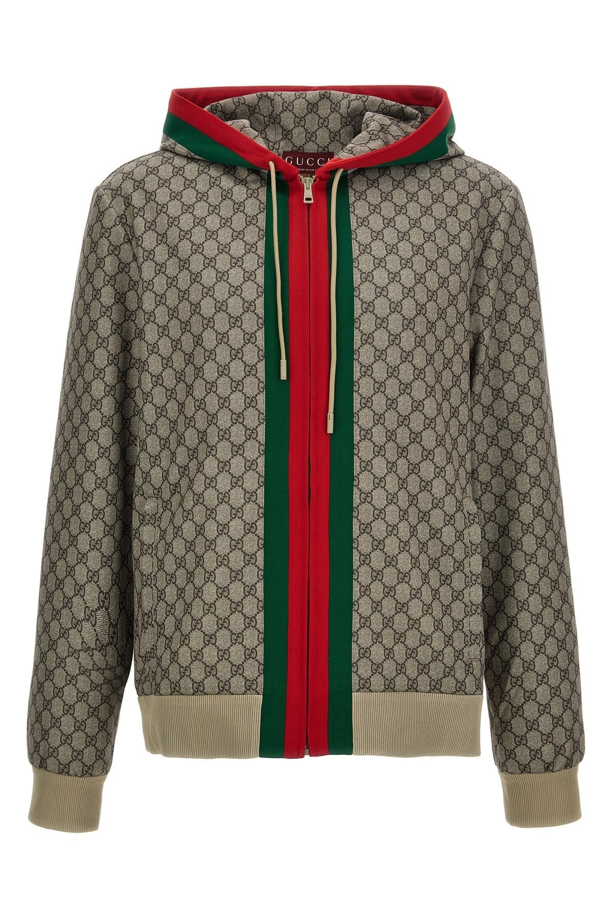 Gucci Men Web Ribbon Hooded Jacket