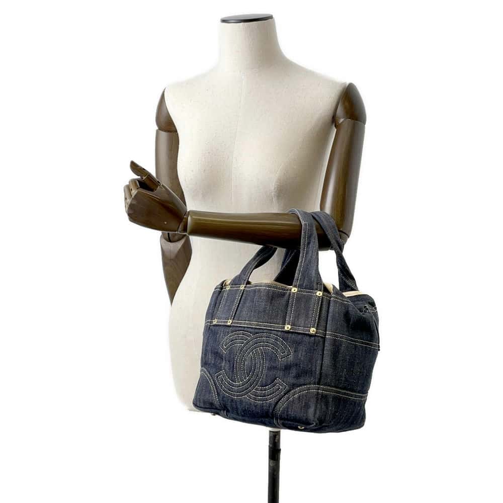 CHANEL Sparkling denim tote Blue A31985 Denim