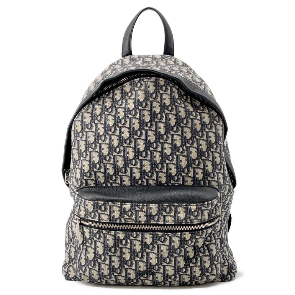 Dior Oblique Rider Backpack Navy 1VOBA088YKY Canvas Leather