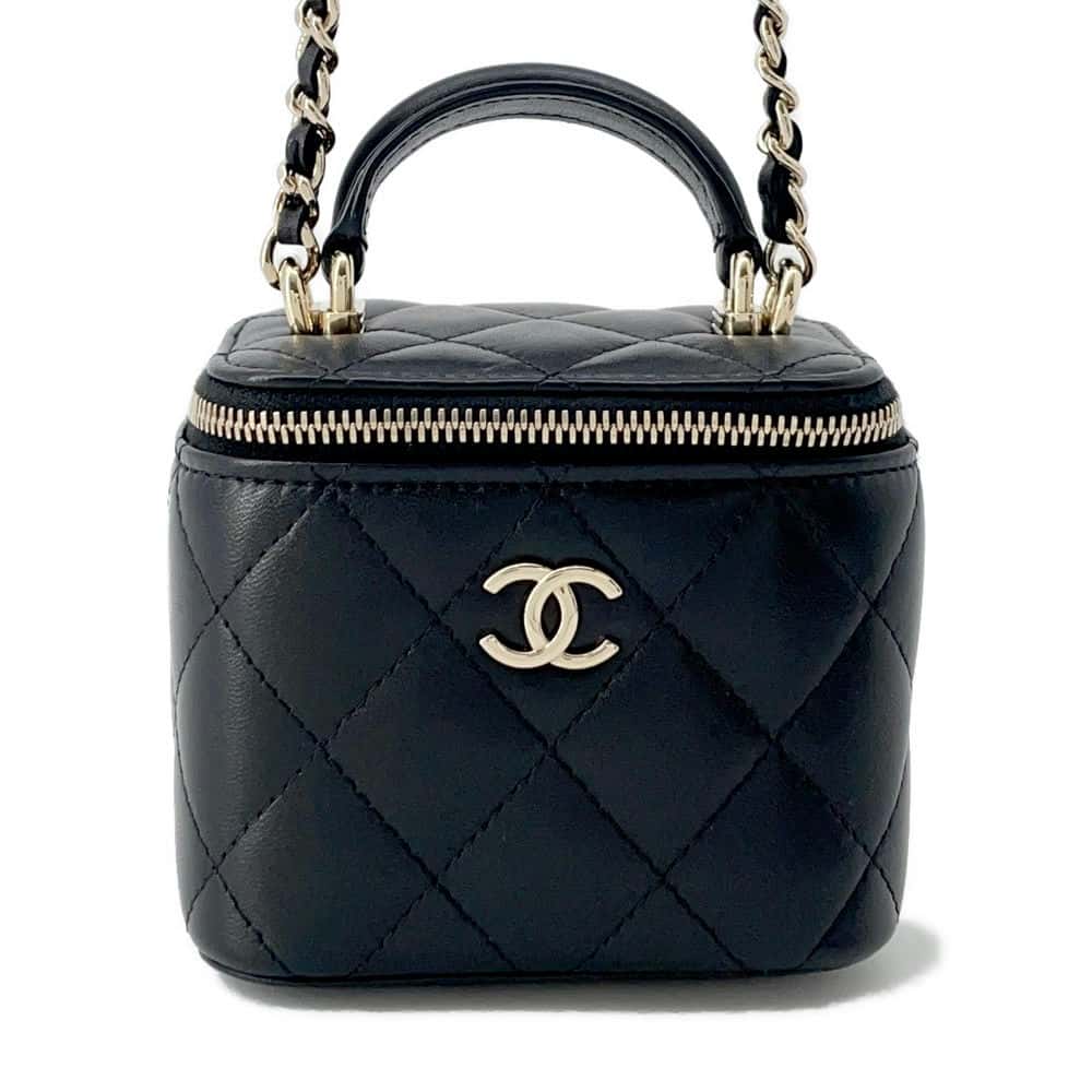 CHANEL Matelasse Small Vanity Black AP2198 Lambskin