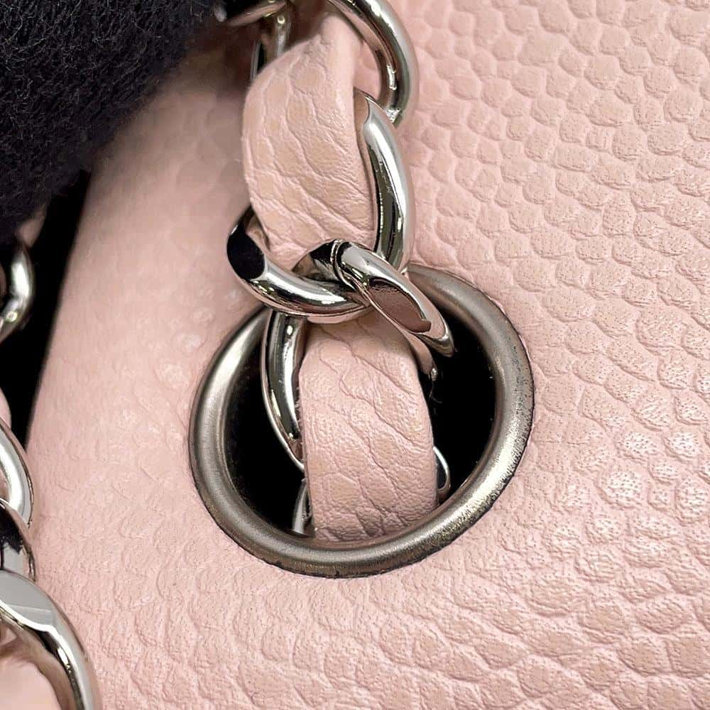 CHANEL Mini Matelasse ChainShoulder Bag Baby Pink A35200 Caviar Leather Size Mini